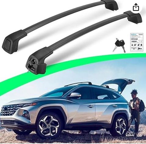 Hyundai Tucson 2022-2025 SE SEL N Line Limited NX4, Deepace Black Anti-Theft 165 LBS Cross Rails