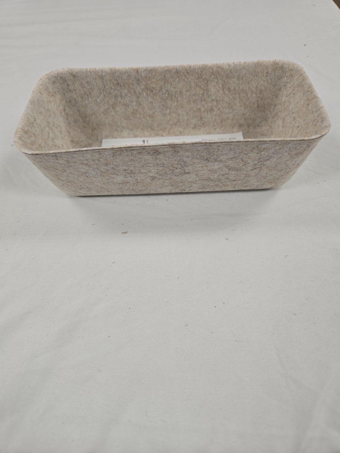 Felt organizer or storage small bin 7&quot; Long x 3.25&quot; Wide x 2&quot; Tall, Colour: Cream