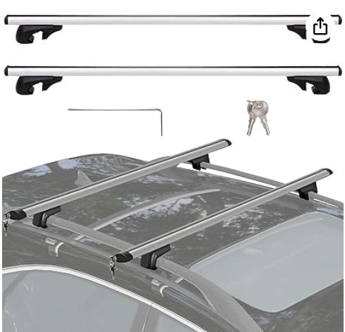 49&quot; Roof Rack Aluminum Universal Cross Bars, Adjustable Car Roof Rack with Locks