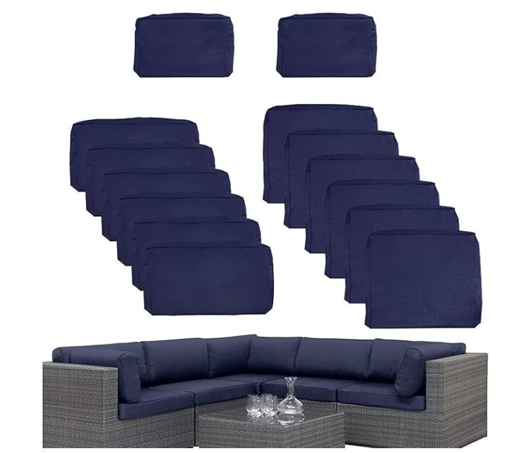 14 Pcs Outdoor Patio Furniture Cushion Covers Replacement