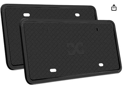Goodyear Silicone Black License Plate Frame Covers 2 Pack