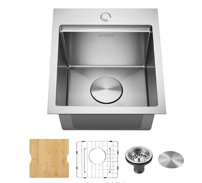 Drop in Bar Sink,15 X 17 Bar Sink Drop in,Stainless Steel Bar Sink