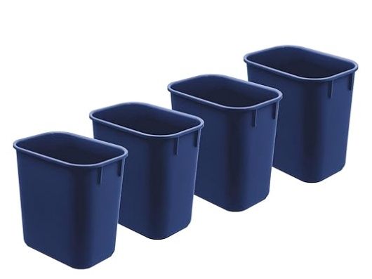 Acrimet Wastebasket, Deskside Bin, 3.25 Gallon/13 set of 4