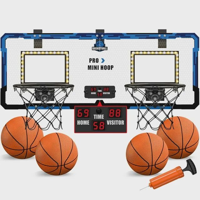 HYES 2 Player Basketball Game, Dual Shot Over The Door Mini Basketball Hoop