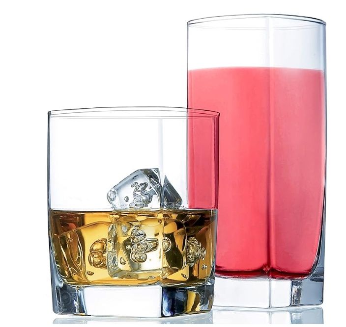 Everyday Drinking Glasses Set of 8 Drinkware Kitchen Glasses for Cocktail