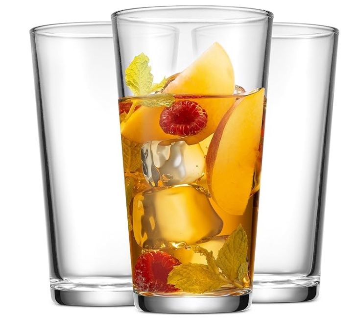 Home Essentials Drinking Glass Set - 10 Highball Glass Cups, 16 Oz. Basic Water Glasses