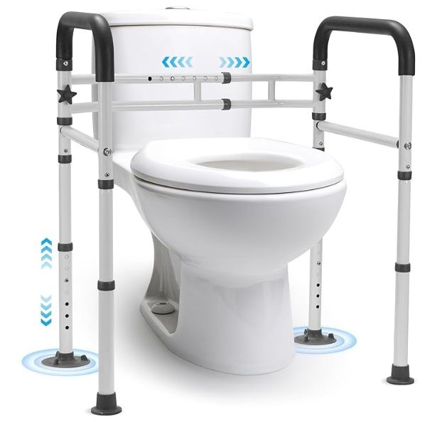Careboda Toilet Safety Frame Rails, Toilet Handles for the Elderly Disabled