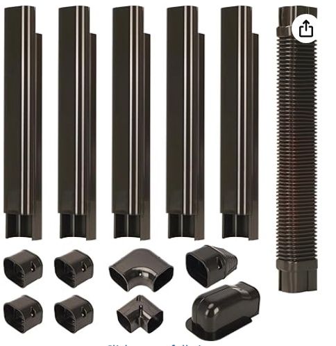 3" W 10Ft L Brown Line Set Cover Kit for Mini Split Air Conditioners