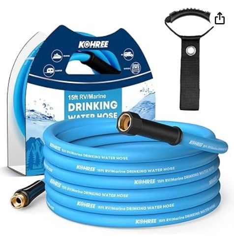 Kohree 15ft RV Water Hose with Storage Straps, 5/8’’ Drinking Water Hose
