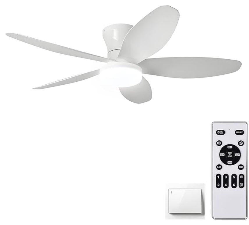 36&quot; Low Profile Ceiling Fan with Lights &amp; Remote - 6-Speed Wind