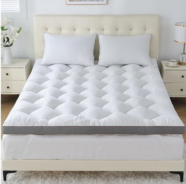 WhatsBedding 4 Inch Memory Foam Mattress Topper Full Size,