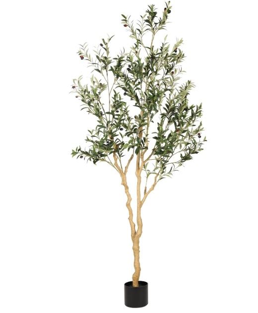 REALEAD Faux Olive Tree 7ft - Realistic Tall Silk Olive Trees Artificial Indoor Decor