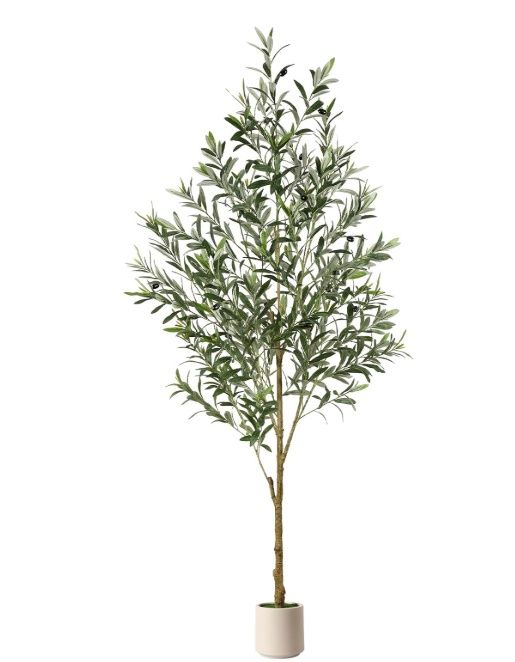 Alupssuc 6FT Artificial Olive Trees, Faux Silk Plant with Lively Artificial Trunk