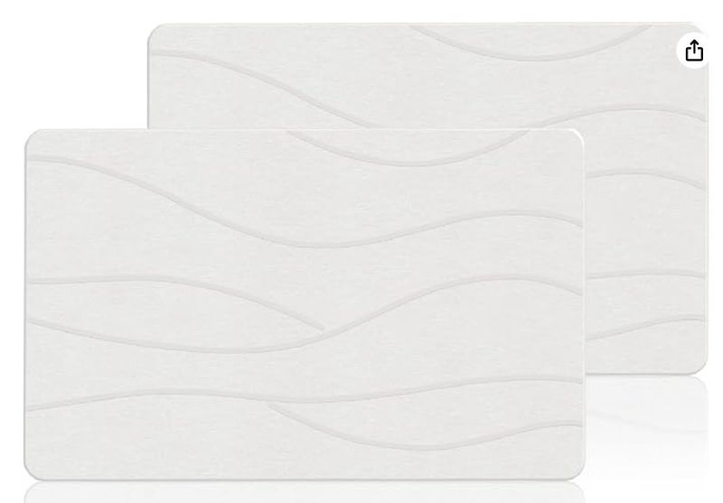 THMINS 2 Pack Extra Large Stone Bath Mat, 32&#39;&#39;x20&#39;&#39; Non-Slip