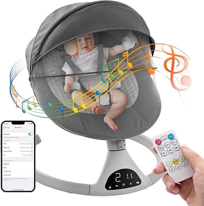 Baby Swing for Infants,Electric Bouncer for Babies,Portable Swing for Baby Boy Girl
