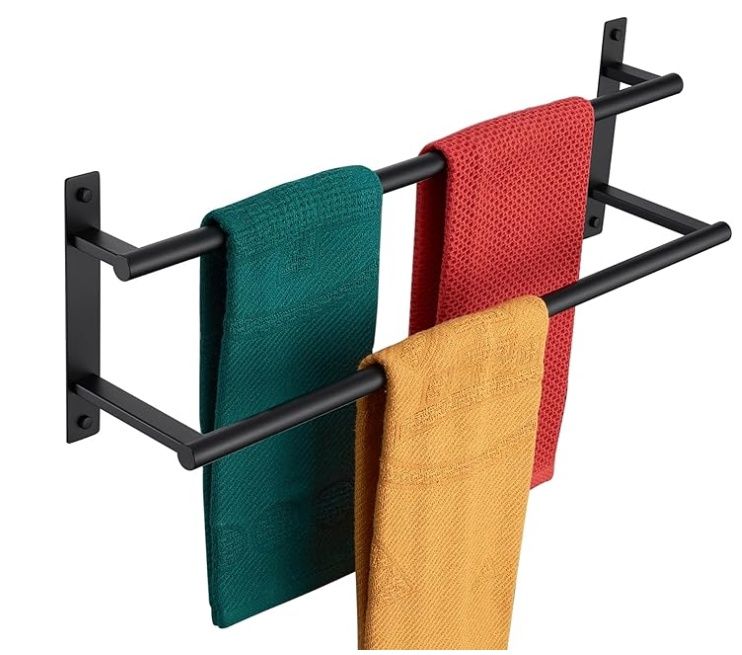 KOKOSIRI 24 Inch Double Towel Bar Bath Towel Racks Bathroom Towel Holder