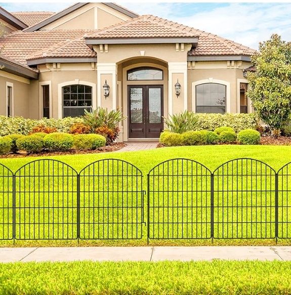 Animal Barrier Fence 6 Panels, 30in x 11.8ft No Dig Garden Fence with Gates