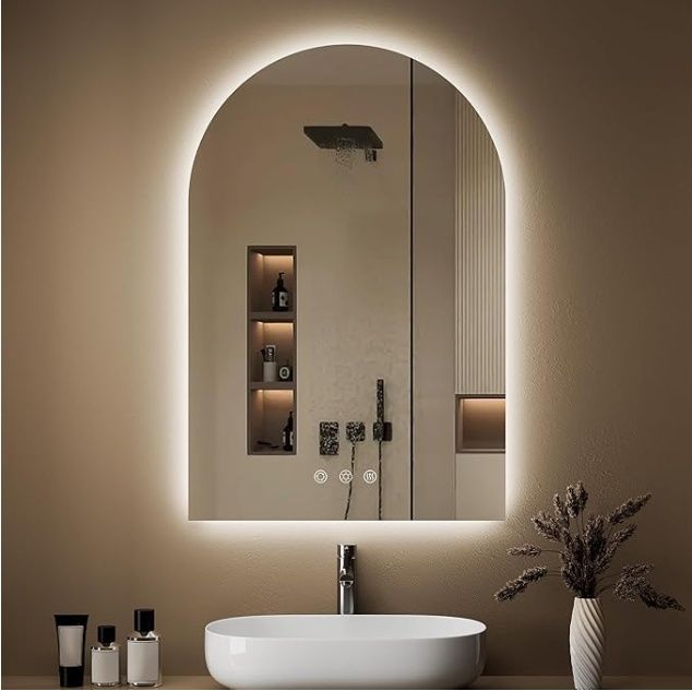 Arched Backlit Mirror Bathroom, 24&quot;x36&quot; LED Bathroom Mirror with Lights