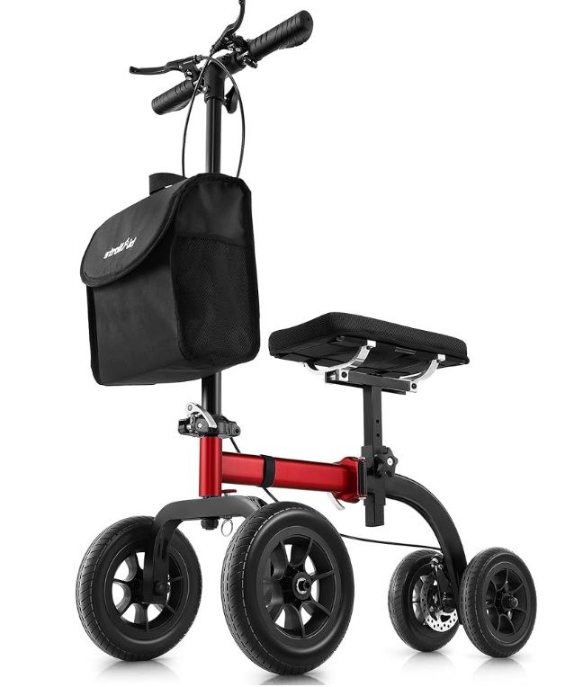Knee Walker, Knee Scooter for Adults for Foot Surgery with Breathable Soft Knee Pad, New Upgraded Disc Brakes,10&quot;