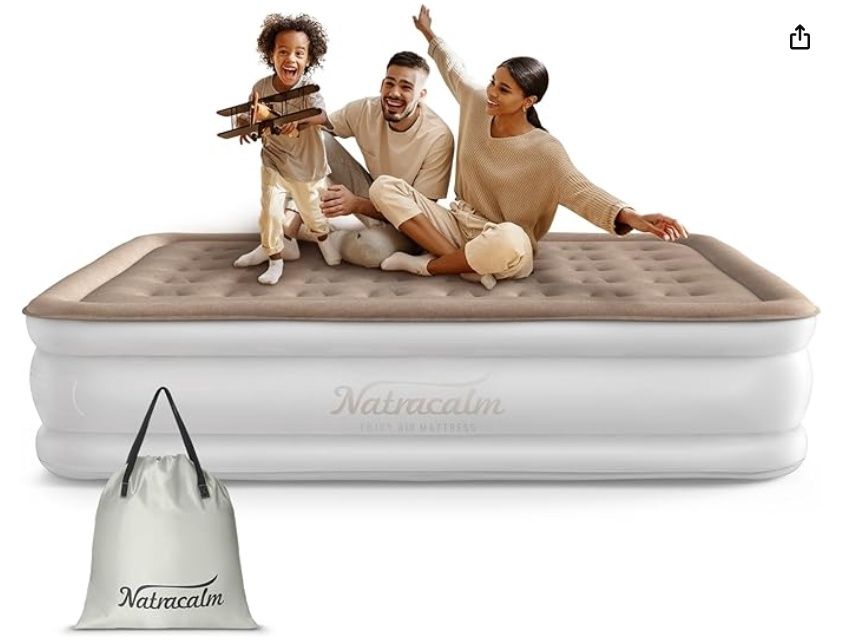 Air Mattress Queen with Built in Pump, Inflatable Blow up Mattress