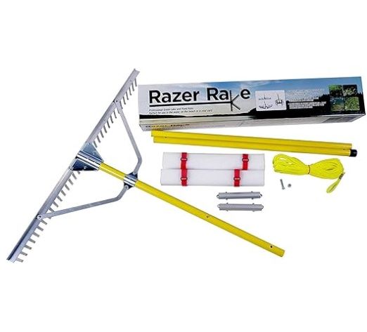 Jenlis Razer Rake Heavy Duty Collapsible Aluminum Pond &amp; Lake Rake