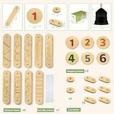 COSYLAND Wooden Balance Beam for Kids - 15 PCS Toddler Balance Beams