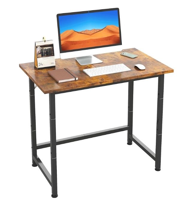 Flrrtenv 23.6 Inch Computer Desk, Small Writing Study Desk with Sturdy Metal Frame