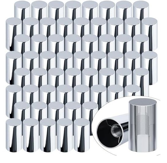 CheeMuii 60 Pcs 33mm Lug Nut Covers Kit Premium ABS Chrome Screw-on Nut Cover