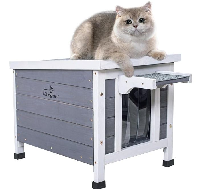 GEGURI Outdoor Cat House for Ferrel Cats, Dogs, Rabbits