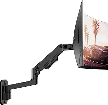 Wall Mount Monitor Arm for 17-49 Inch Ultrawide Monitors, Heavy Duty Single