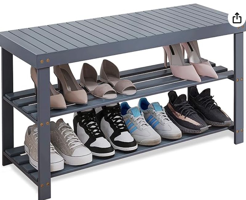 SMIBUY Bamboo Shoe Rack Bench