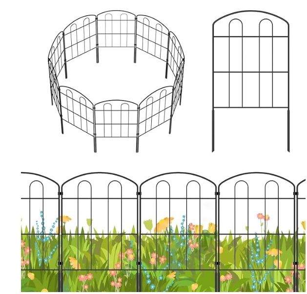 Decorative Garden Fencing 20 Pack, 24in (H) x 22ft (L) Rustproof Metal Wire