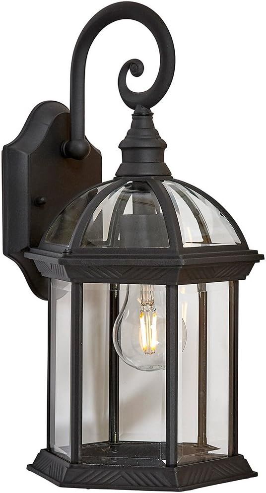 Hamilton Hills Classical Outdoor Wall Mount Sconce | Black Metal