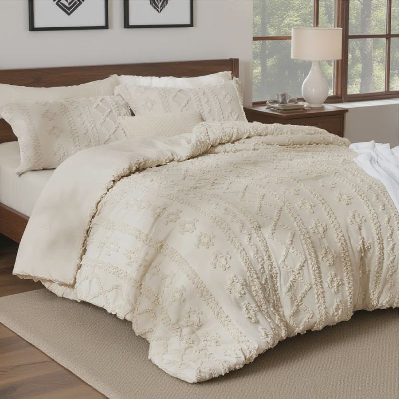 Bedsure tufted Boho Farmhouse king &amp; 2 Shams