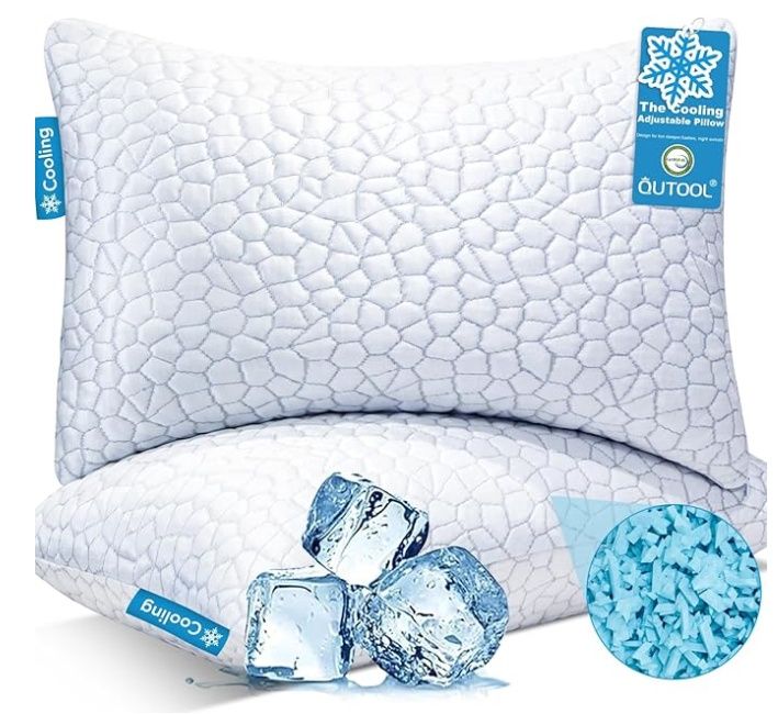 Shredded Memory Foam Pillows for Sleeping Cooling Bamboo Pillow King