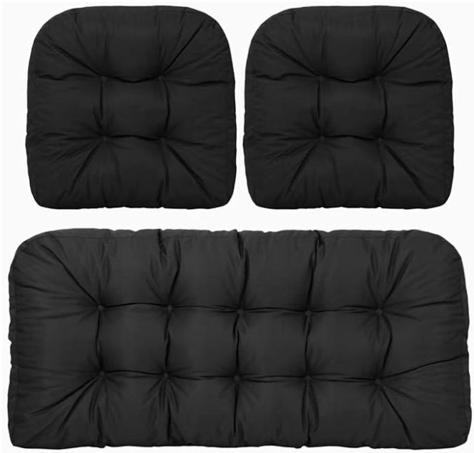 Outdoor Wicker Patio Chairs Cushions, 3 Set of Outdoor Chair Cushions