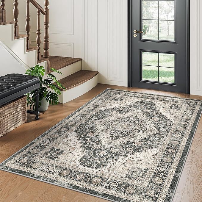 5x7 Area Rug - Washable Kitchen Rugs Non Slip,Soft Low Pile Small Rug