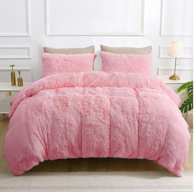 Fluffy Duvet Cover Twin Size, (70x90 Inch) 1 sham