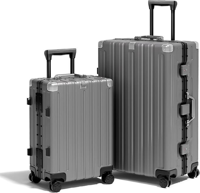 Krute Aluminum Frame Luggage Set 2 Piece PC+ABS Suitcases