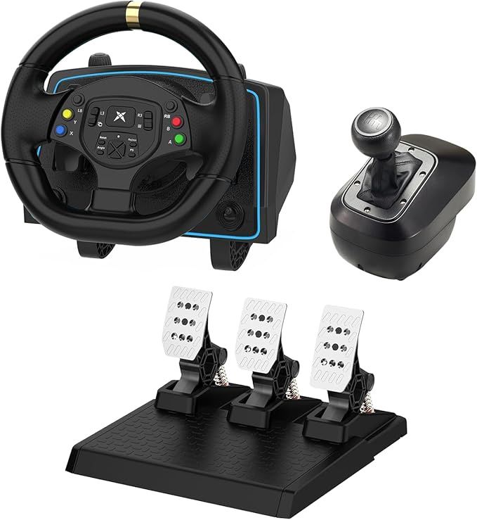 DOYO PC Racing Wheel with Responsive Hall Pedal and shifter