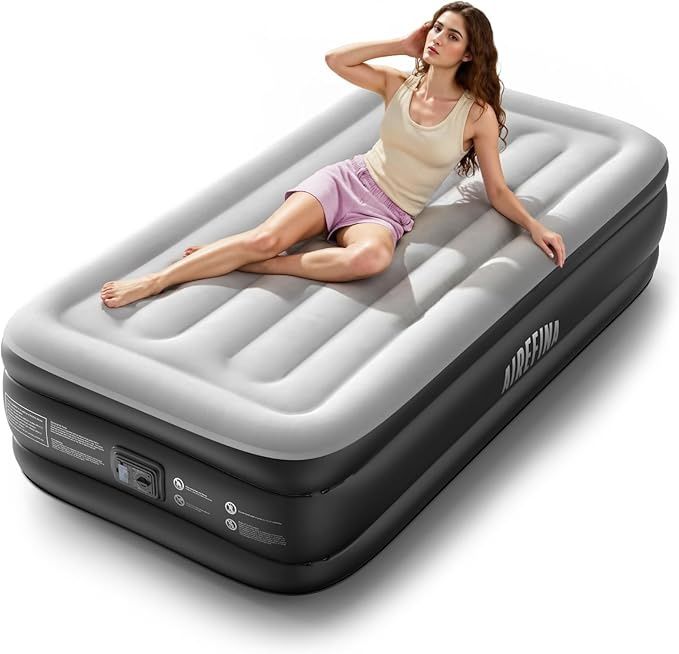 Airefina Twin Air Mattress with Built in Pump Raised, 13&quot; Blow Up Mattress