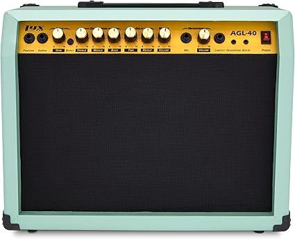 LyxPro 40 Watt Electric Guitar Amplifier | Solid State Studio Amp with 8” 4-Ohm Speaker