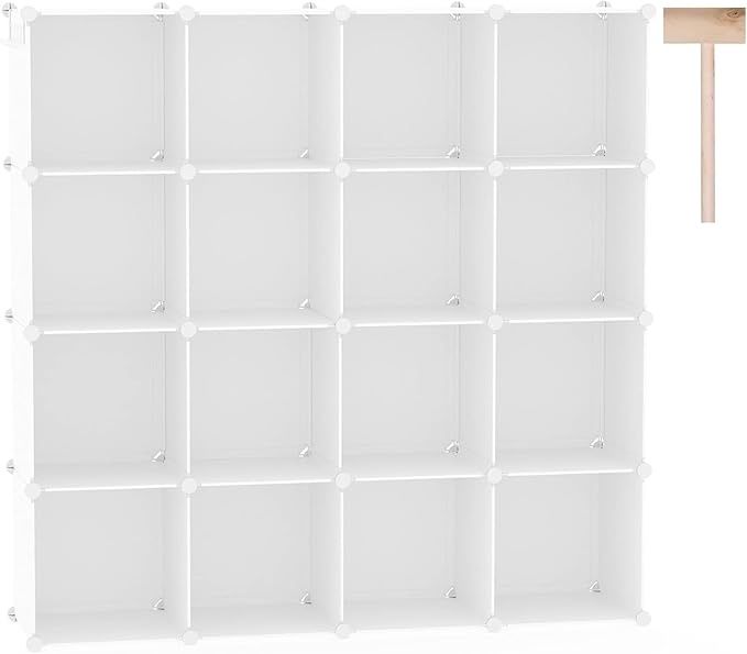 C&amp;AHOME Cube Storage Organizer, 16-Cube Shelves Units, Closet Cabinet, DIY Plastic Modular