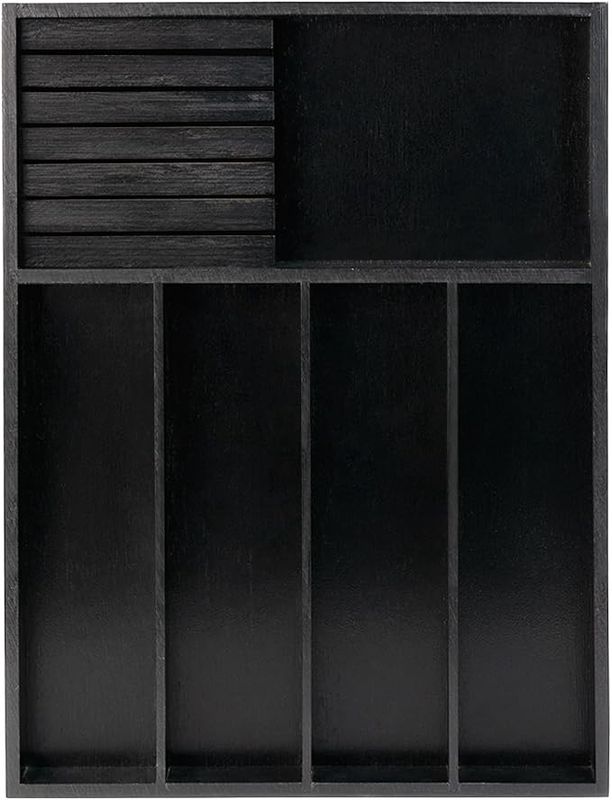 VaeFae Bamboo Silverware Organizer, Utensil Holder for Drawer, Wooden Cutlery