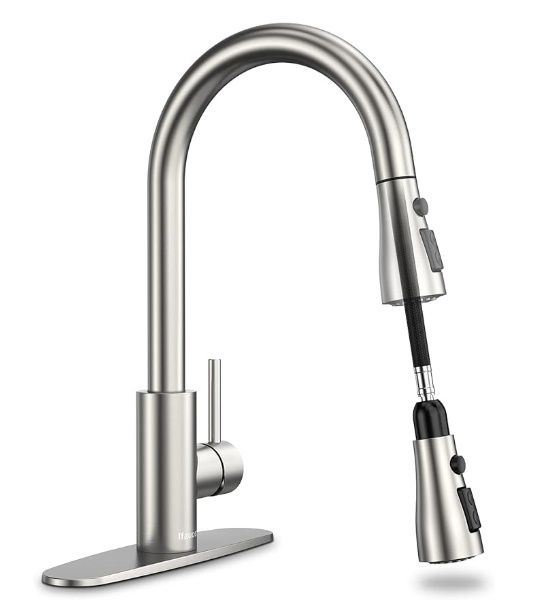Kitchen Faucets, Kitchen Faucet with Pull Down Sprayer Brushed Nickel