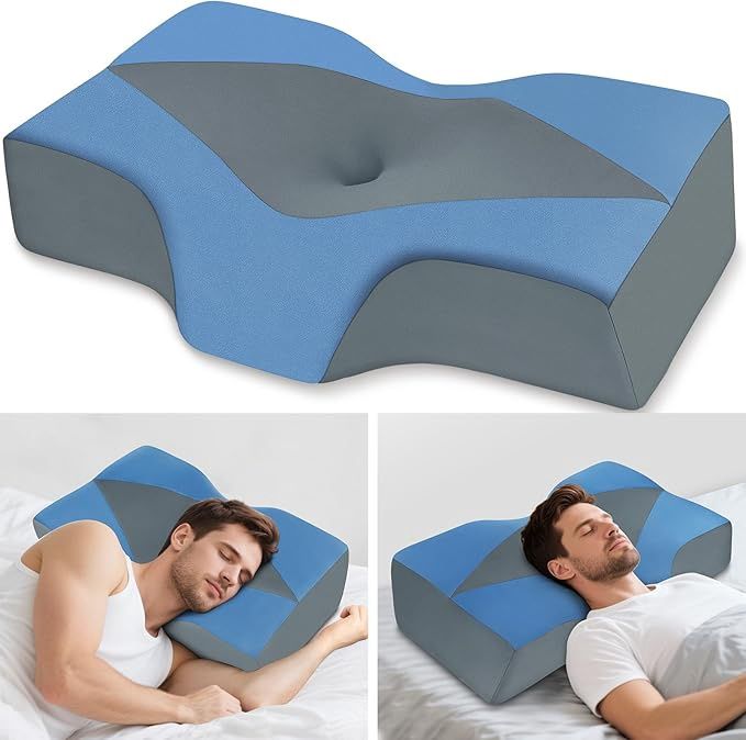 Mkicesky Orthopedic Cervical Pillow for Neck &amp; Shoulder Pain – Cooling Memory