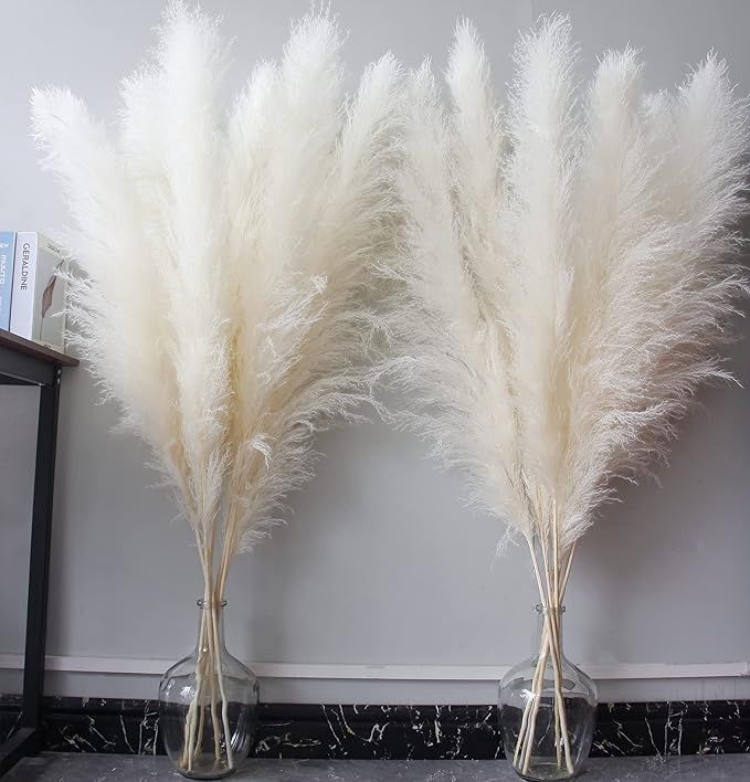 46&quot; inch 10 Stems White Pampas Grass Decor Tall, Dry Flowers for Floor Vases Decor,
