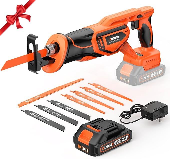 Reciprocating Saw Cordless, Brushless Power Reciprocating Saw with 21V 2000mAh Battery