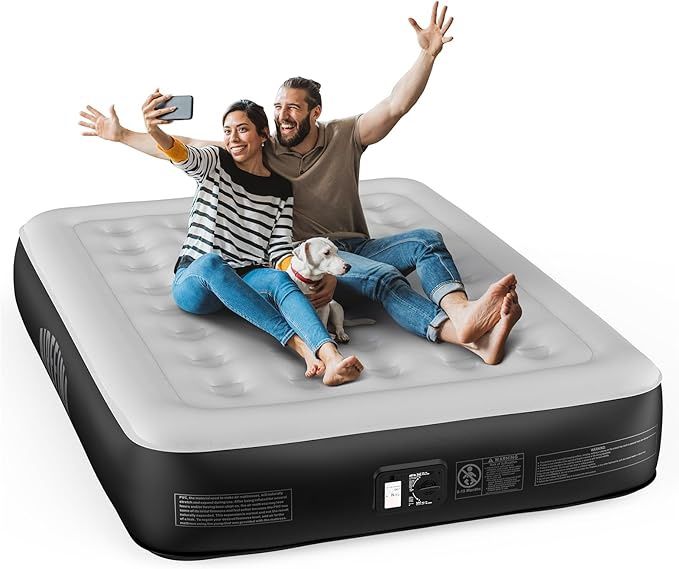 Airefina Queen Air Mattress with Built-in Pump 13", Comfort Blow up Mattress