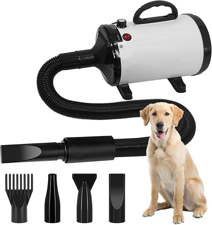 Dog Blow Dryer 3.8 HP 2800W Pet Grooming Force Dryer Blower Stepless Adjustable Speed